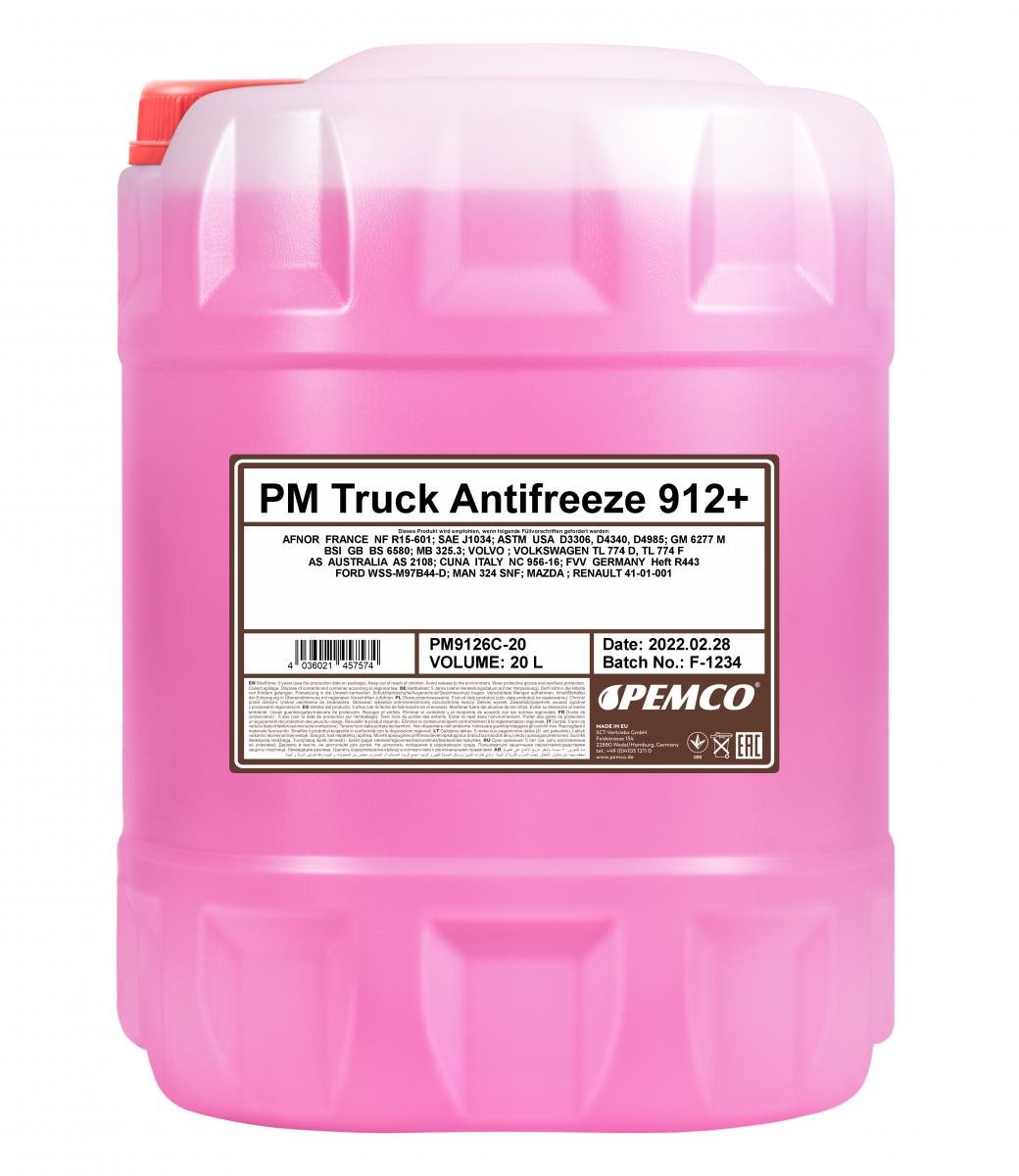 PEMCO Antifreeze 912+ концентрат антифризу на основі етиленгліколю (ЧЕРВОНИЙ), 20 л