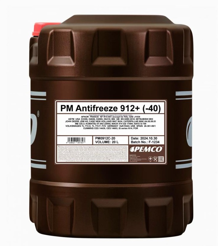 PEMCO Antifreeze 912+ OAT антифриз-концентрат, червоний, 20 л