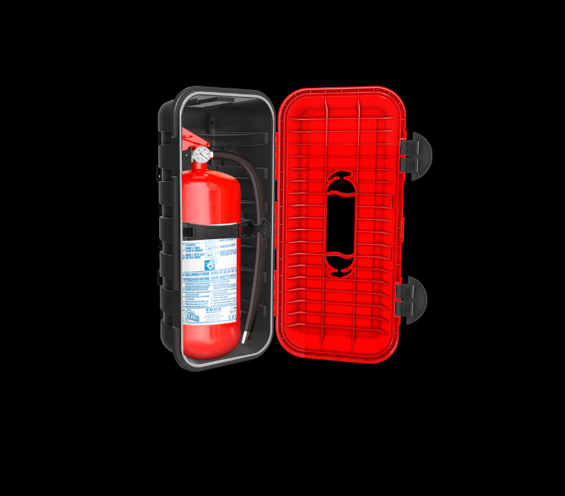 Ящик для вогнегасника BAWER FIRECAB E08, 6 кг, 293×620×213 мм, для вантажівок і причепів