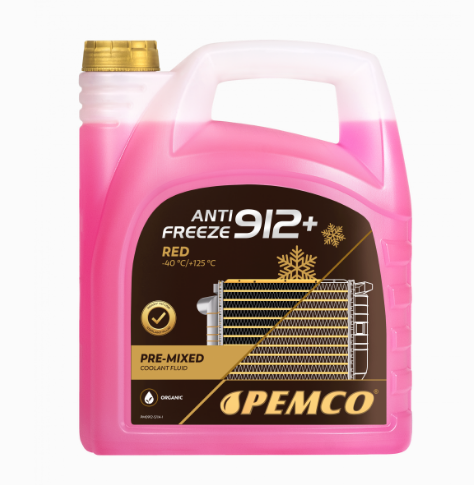 PEMCO Antifreeze 912+(-40) антифриз на основі етиленгліколю (ЧЕРВОНИЙ), 5 л