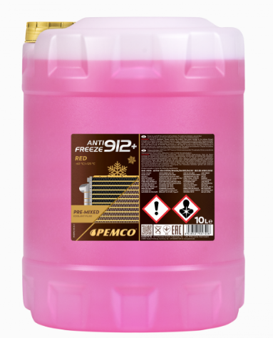 PEMCO Antifreeze 912+(-40) антифриз на основі етиленгліколю (ЧЕРВОНИЙ),10 л